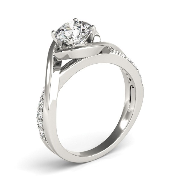 14k White Gold Split Band Round Bypass Diamond Engagement Ring (1 1/8 cttw) - alternate view 3