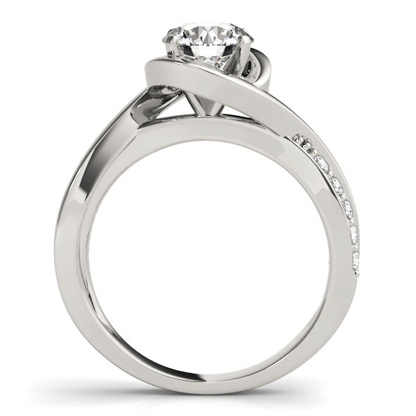 14k White Gold Split Band Round Bypass Diamond Engagement Ring (1 1/8 cttw) - alternate view 4
