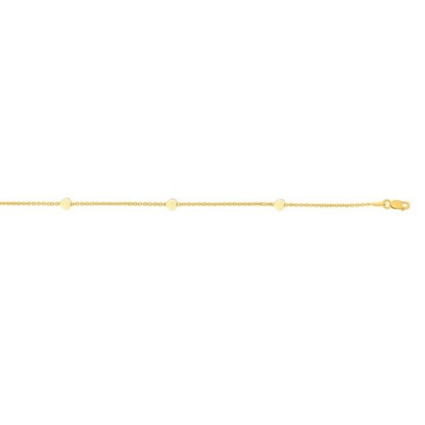 Stationed Heart Anklet in 14K Yellow Gold (1.00 mm) - alternate view 2