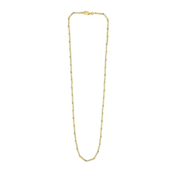 Two Tone Bar and Bead Necklace in 14K Gold - Two-Tone Gold - alternate view 2