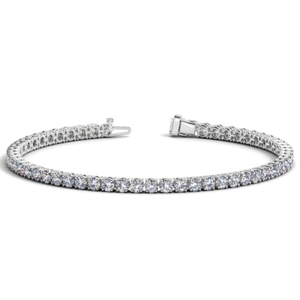 Lab Grown Round Diamond Tennis Bracelet in 14k White Gold (7 cctw F/G VS2/SI1) - F-G
