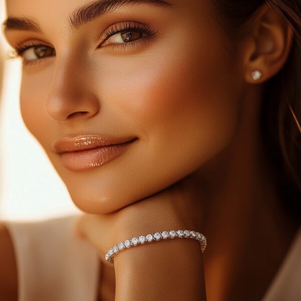 Lab Grown Round Diamond Tennis Bracelet in 14k White Gold (7 cctw F/G VS2/SI1) - F-G - alternate view 4