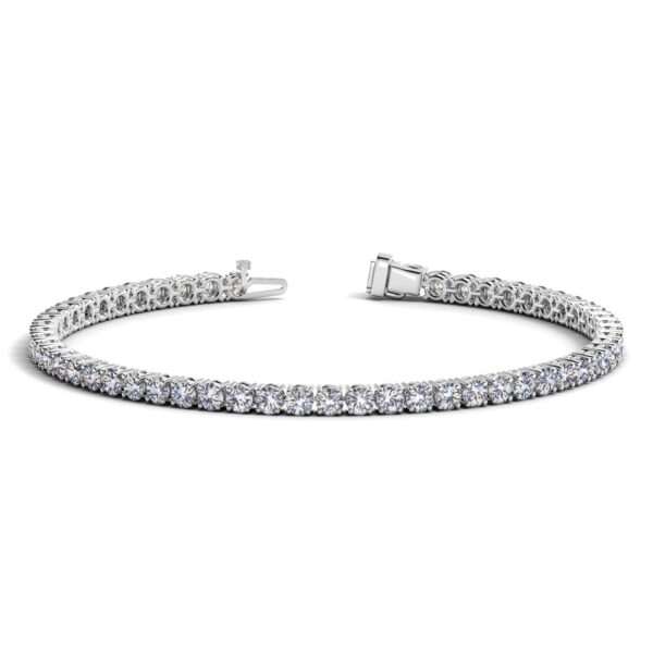 Lab Grown Round Diamond Tennis Bracelet in 14k White Gold (5 cctw F/G VS2/SI1) - F-G