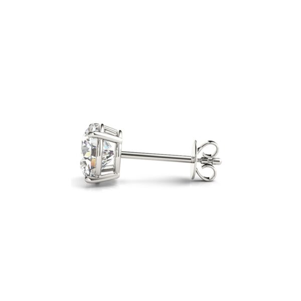 4 cttw Certified IGI Lab Grown Round Diamond Stud Earrings 14k White Gold(G/VS2) - alternate view 2