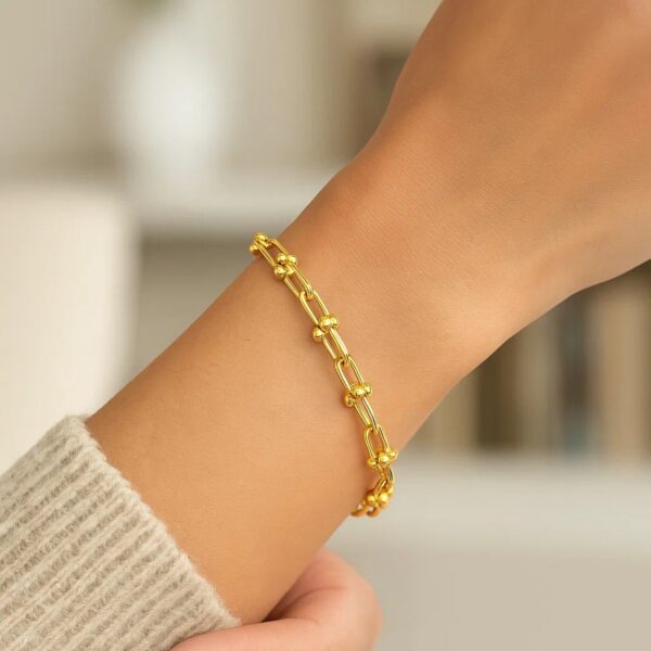 14k Yellow Gold 7 1/2 inch Jax Chain Bracelet (4.00 mm) - alternate view 4