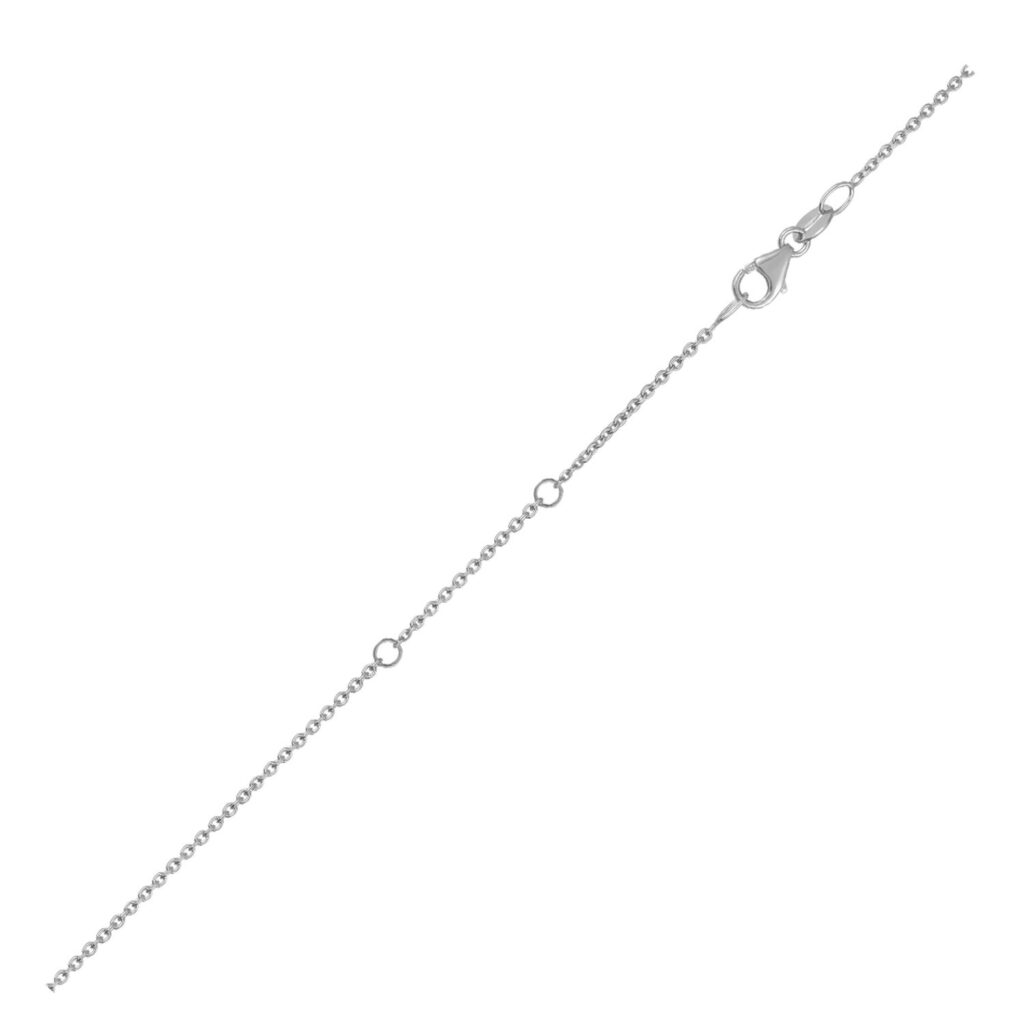 18K White Gold Double Extendable Cable Chain (1.10 mm)