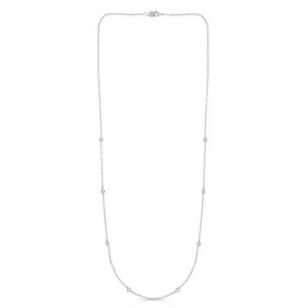 14K White Gold Diamonds by the Yard Necklace - alternate view 2