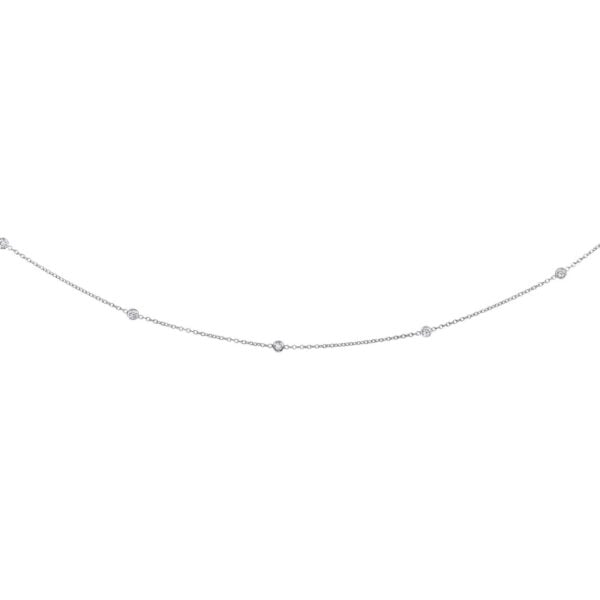 14K White Gold Diamonds by the Yard Necklace - alternate view 3