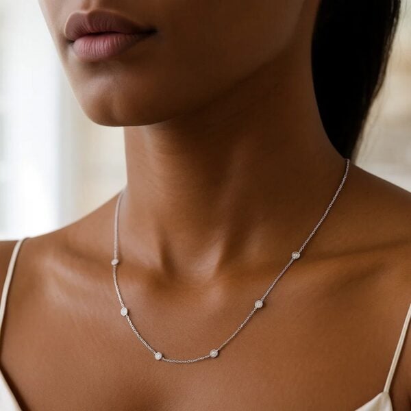 14K White Gold Diamonds by the Yard Necklace - alternate view 5