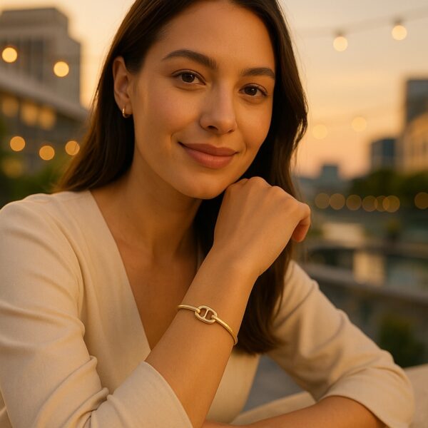Single Mariner Link Bangle in 14K Yellow Gold (12.00 mm) - alternate view 3