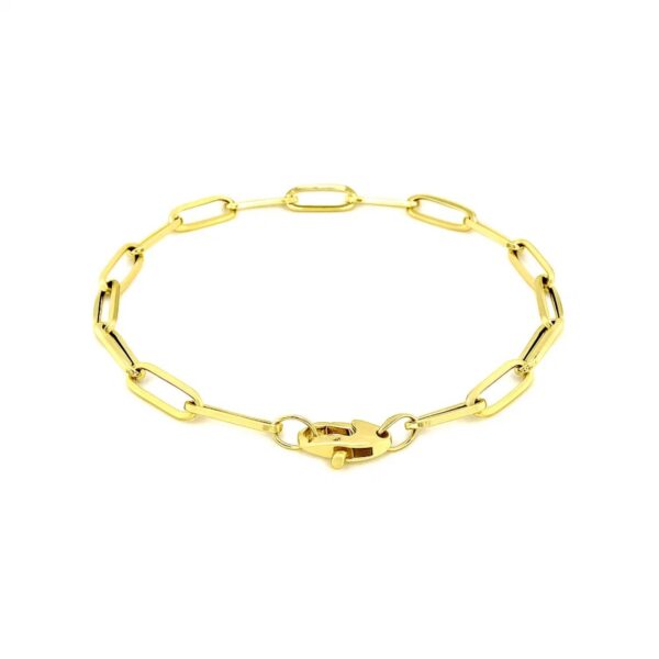 14K Yellow Gold Bold Paperclip Chain Bracelet (4.20 mm) - alternate view 2