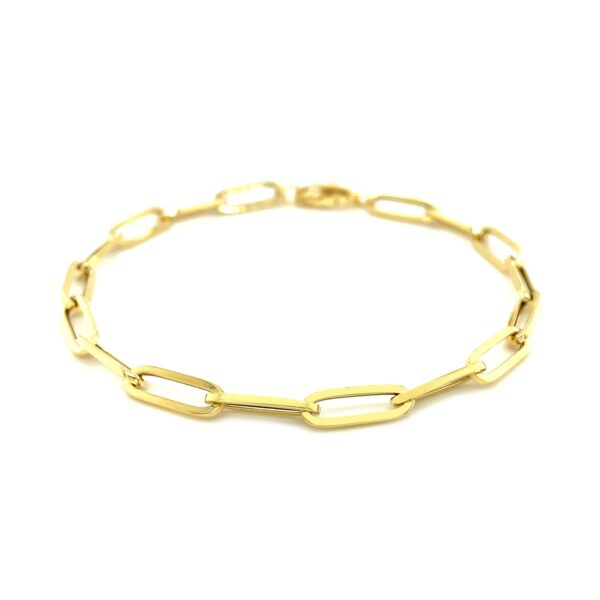 14K Yellow Gold Bold Paperclip Chain Bracelet (4.20 mm) - alternate view 3