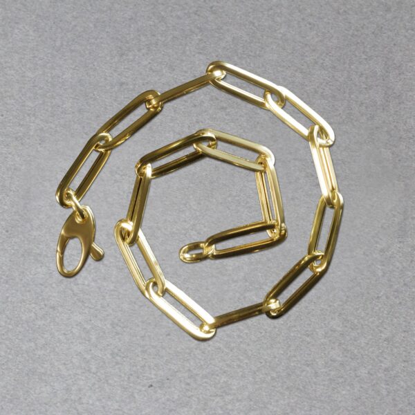 14K Yellow Gold Bold Paperclip Chain Bracelet (4.20 mm) - alternate view 5