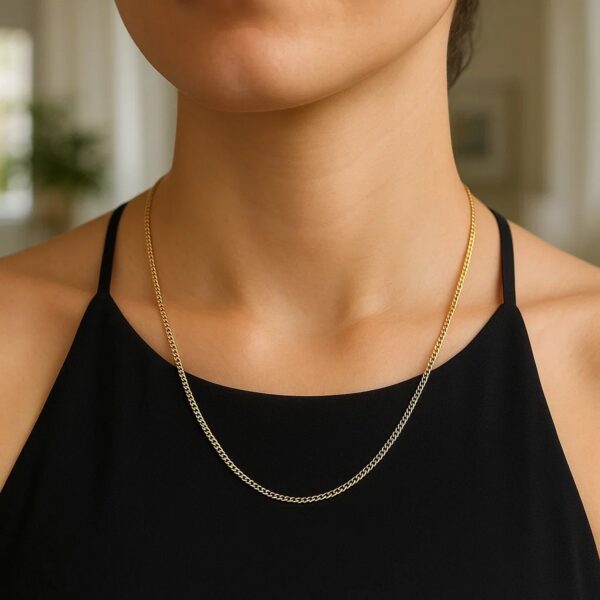 14k Yellow Gold Light Gourmette Chain (2.20 mm) - alternate view 4