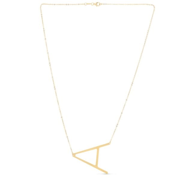 14K Yellow Gold Yours Truly Large Initial A Necklace - alternate view 2