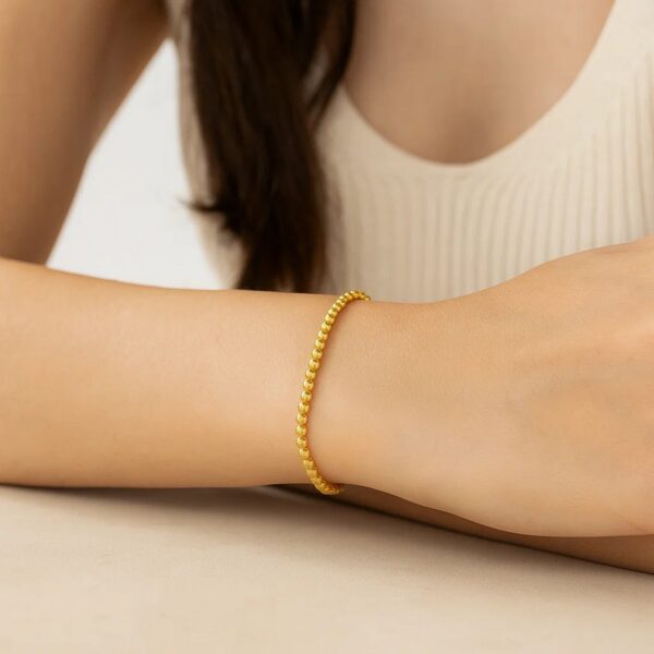14K Yellow Gold Bead Bracelet (4.00 mm) - alternate view 2