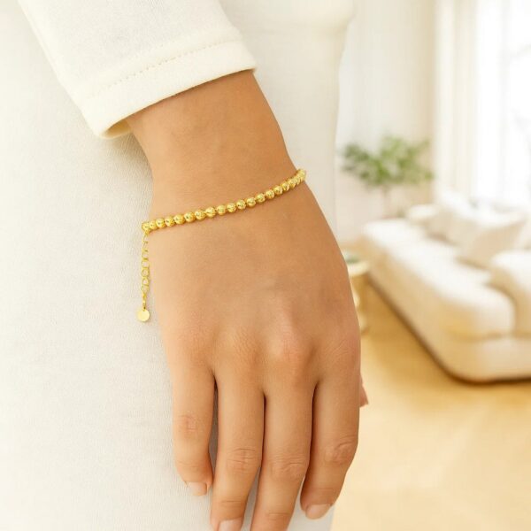 14K Yellow Gold Bead Bracelet (4.00 mm) - alternate view 3