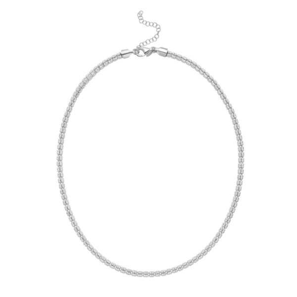 Sterling Silver Rhodium Plated Ice Barrel Chain (4.00 mm) - alternate view 3