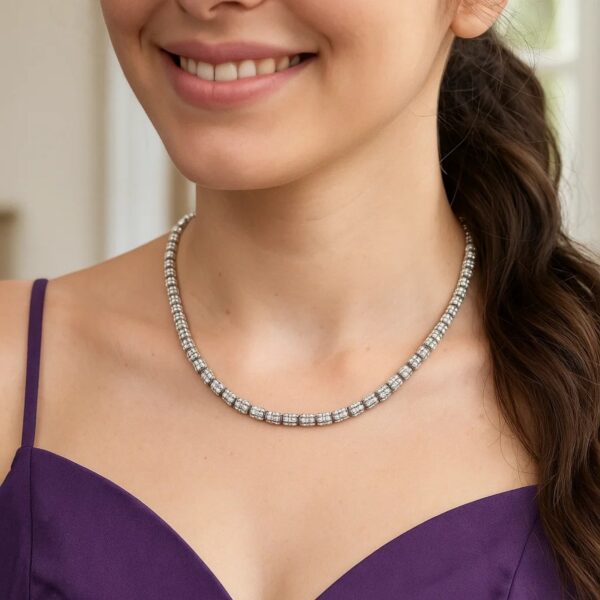 Sterling Silver Rhodium Plated Ice Barrel Chain (4.00 mm) - alternate view 4