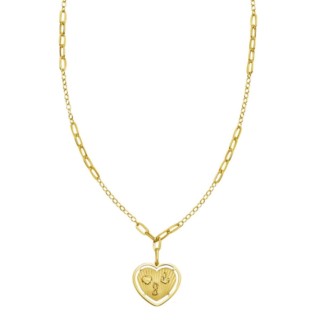 14K Yellow Gold Lucky Forever Heart Necklace