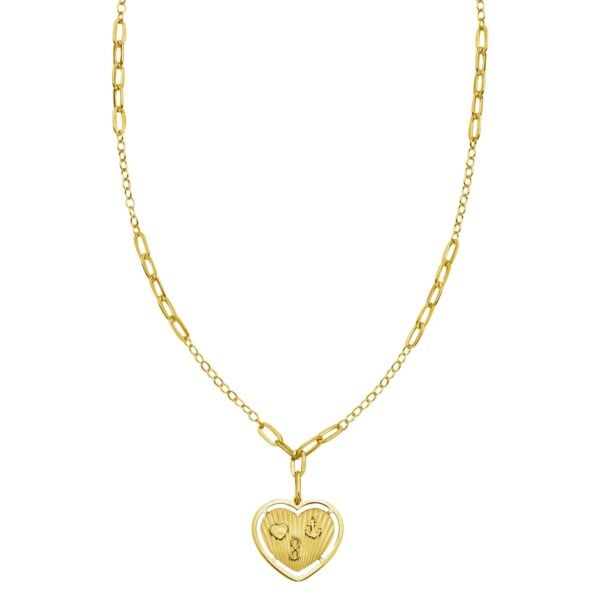 14K Yellow Gold Lucky Forever Heart Necklace