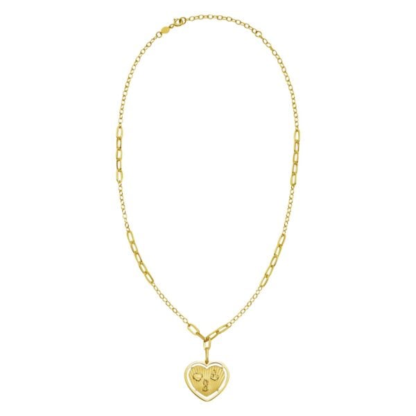 14K Yellow Gold Lucky Forever Heart Necklace - alternate view 2