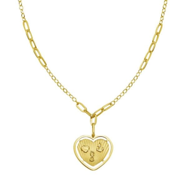 14K Yellow Gold Lucky Forever Heart Necklace - alternate view 3