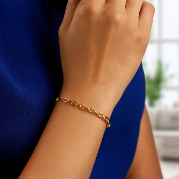 14k Yellow Gold French Cable Chain Bracelet (2.50 mm) - alternate view 2
