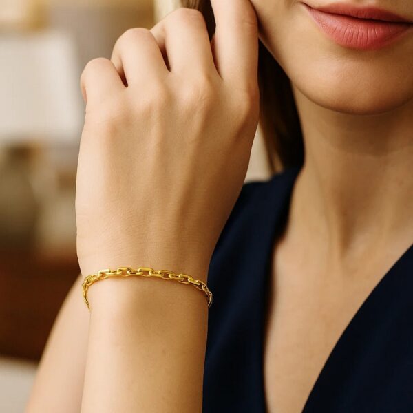 14k Yellow Gold French Cable Chain Bracelet (2.50 mm) - alternate view 3