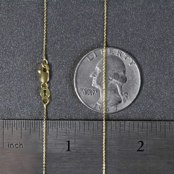 14k Yellow Gold Cable Link Chain (0.50 mm) - alternate view 4