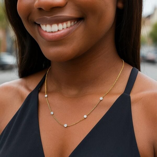 14K Yellow Gold Diamonds by the Yard Necklace - alternate view 5