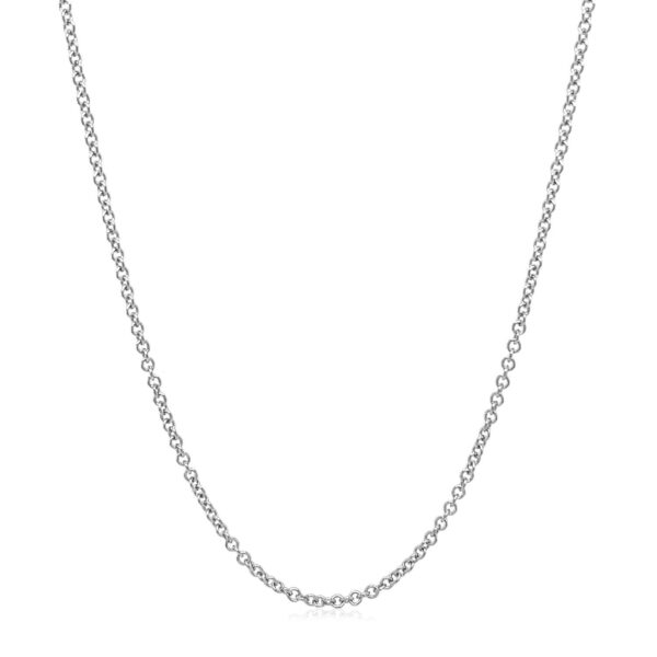 Sterling Silver Rhodium Plated Round Cable Chain (1.10 mm) - alternate view 2