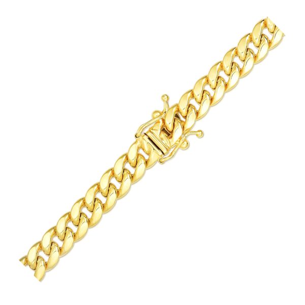 14k Yellow Gold Semi Solid Miami Cuban Bracelet (6.10 mm) - alternate view 2