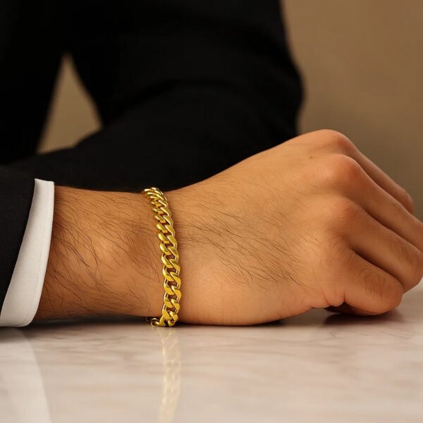 14k Yellow Gold Semi Solid Miami Cuban Bracelet (6.10 mm) - alternate view 5