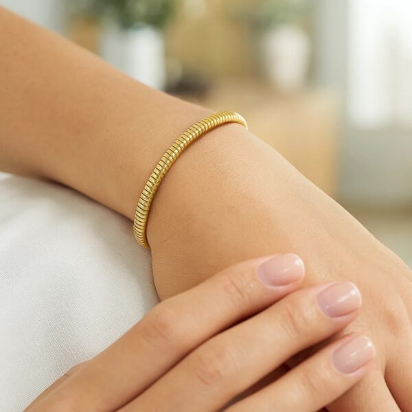 Tubogas Bracelet in 14K Yellow Gold (5.00 mm) - alternate view 5