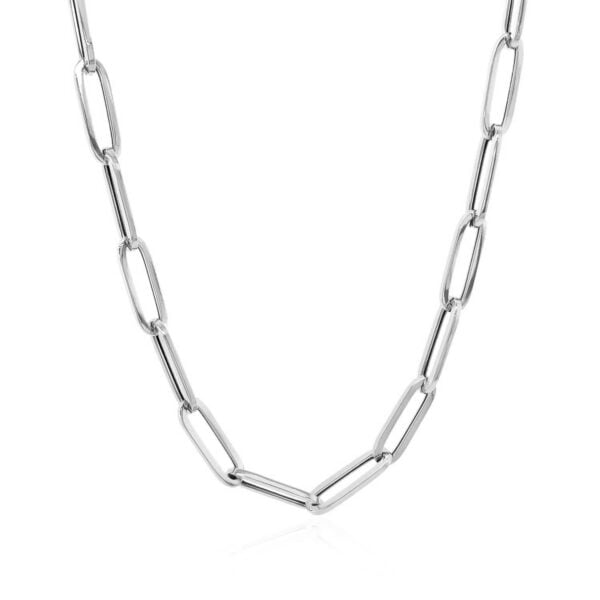 14k White Gold Bold Paperclip Chain (4.2 mm) - alternate view 2