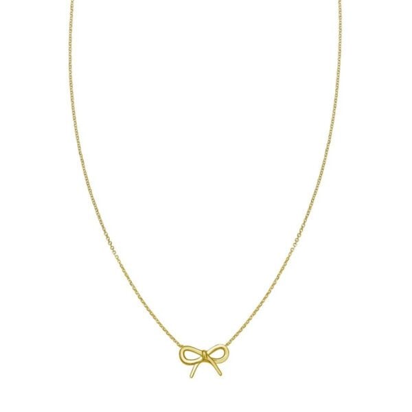 14K Yellow Gold Small Bow Necklace - alternate view 2