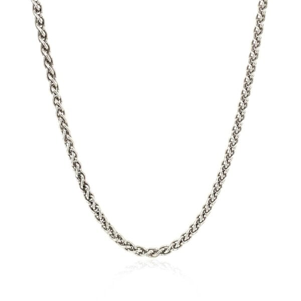 Sterling Silver Rhodium Plated Wheat Chain (2.60 mm) - alternate view 2