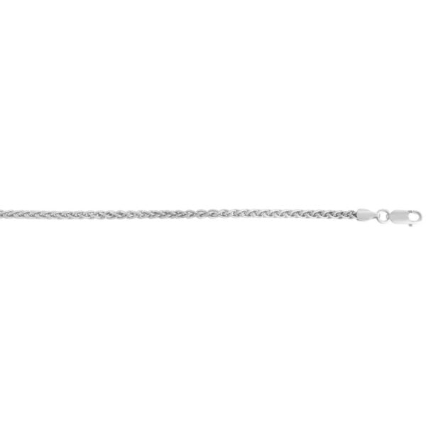Sterling Silver Rhodium Plated Wheat Chain (2.60 mm) - alternate view 5