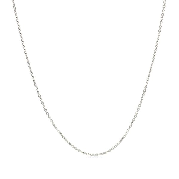 14k White Gold Oval Cable Link Chain (0.85 mm) - alternate view 2