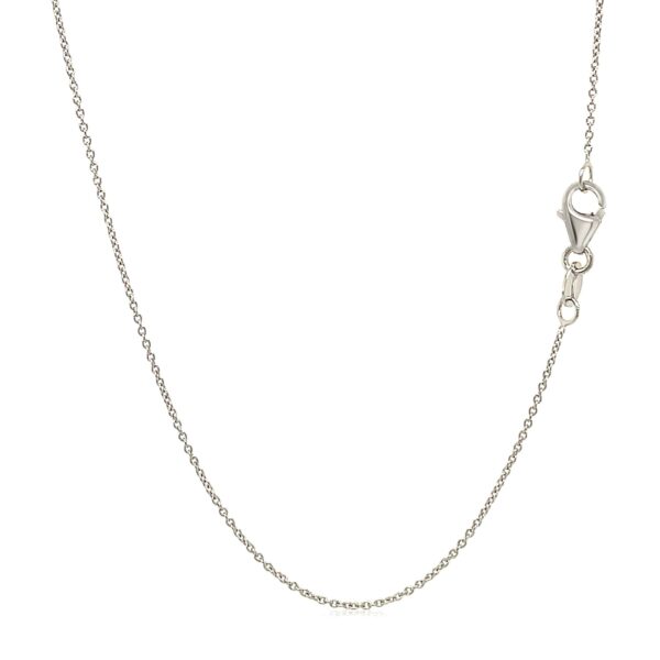 14k White Gold Oval Cable Link Chain (0.85 mm) - alternate view 3