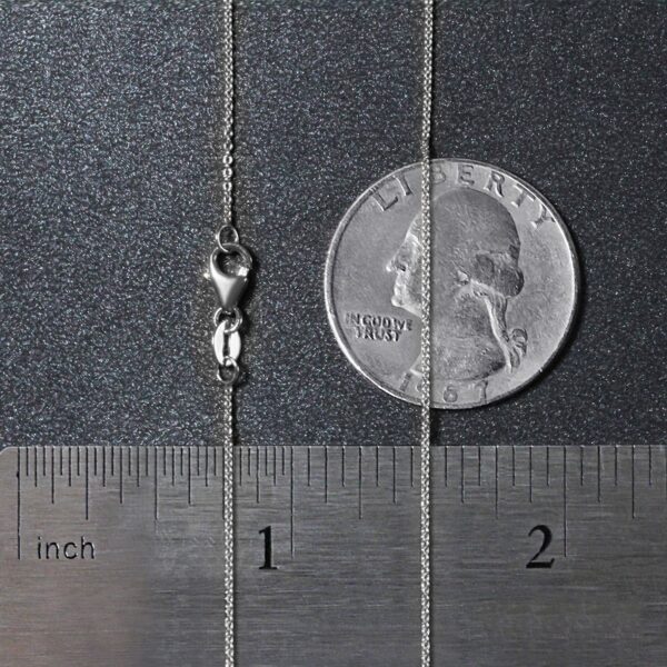 14k White Gold Oval Cable Link Chain (0.85 mm) - alternate view 5