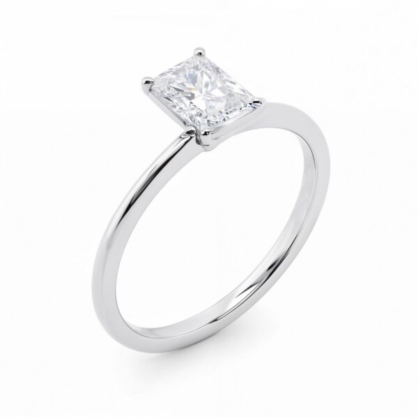 1 1/2 Carat Radiant Lab Grown IGI G/VS1 Diamond Solitaire Ring in 14K White Gold - alternate view 2