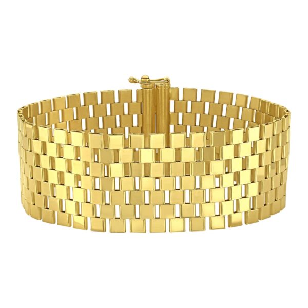 14K Yellow Gold Large Cobblestone Link Bracelet (22.90 mm) - alternate view 2
