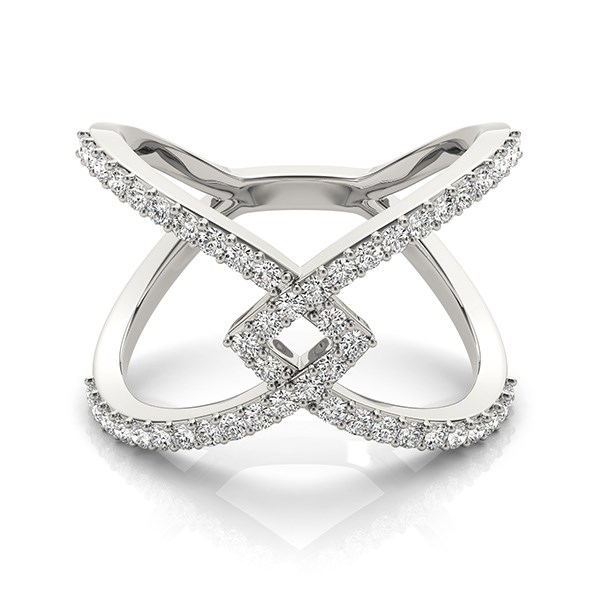 14k White Gold Fancy Entwined Design Diamond Ring (1/2 cttw) - alternate view 2