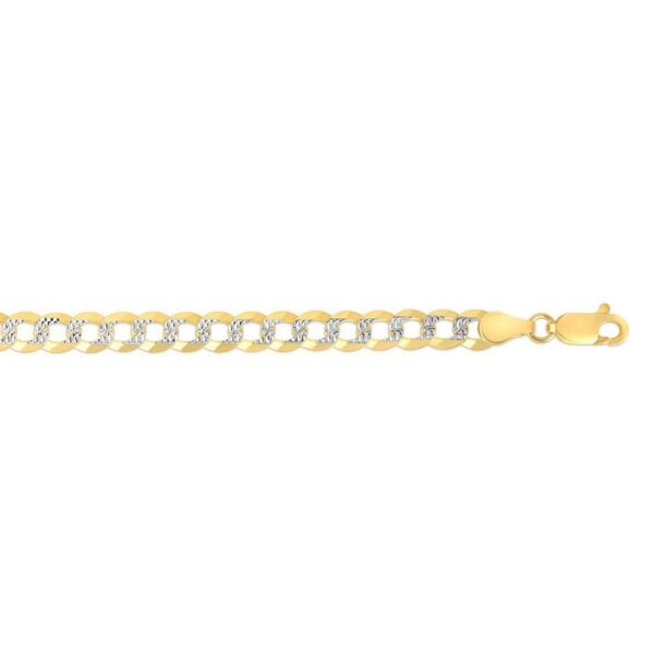 14k Two Tone Gold Pave Curb Chain (7.00 mm) - Two-Tone Gold - alternate view 2