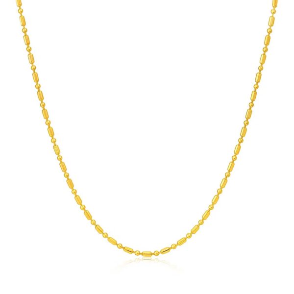 14k Yellow Gold Diamond-Cut Bead Chain (0.90 mm) - alternate view 2