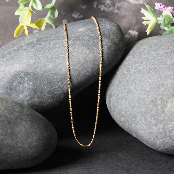 14k Yellow Gold Diamond-Cut Bead Chain (0.90 mm) - alternate view 4