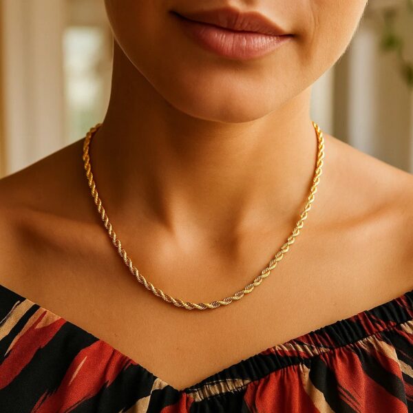 14k Yellow Gold Light Rope Chain (3.00 mm) - alternate view 3