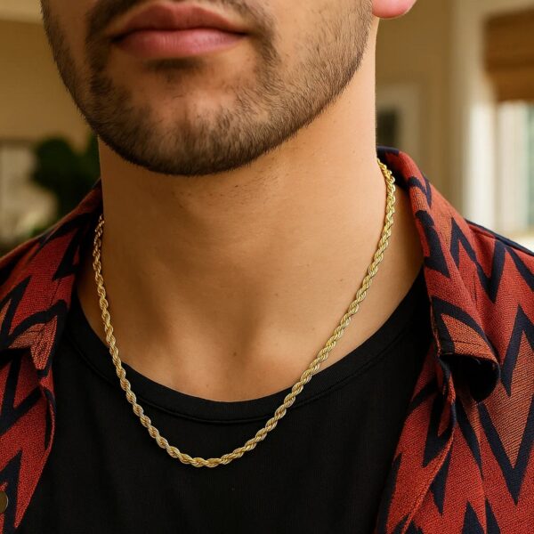 14k Yellow Gold Light Rope Chain (3.00 mm) - alternate view 4